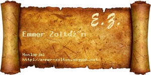 Emmer Zoltán névjegykártya